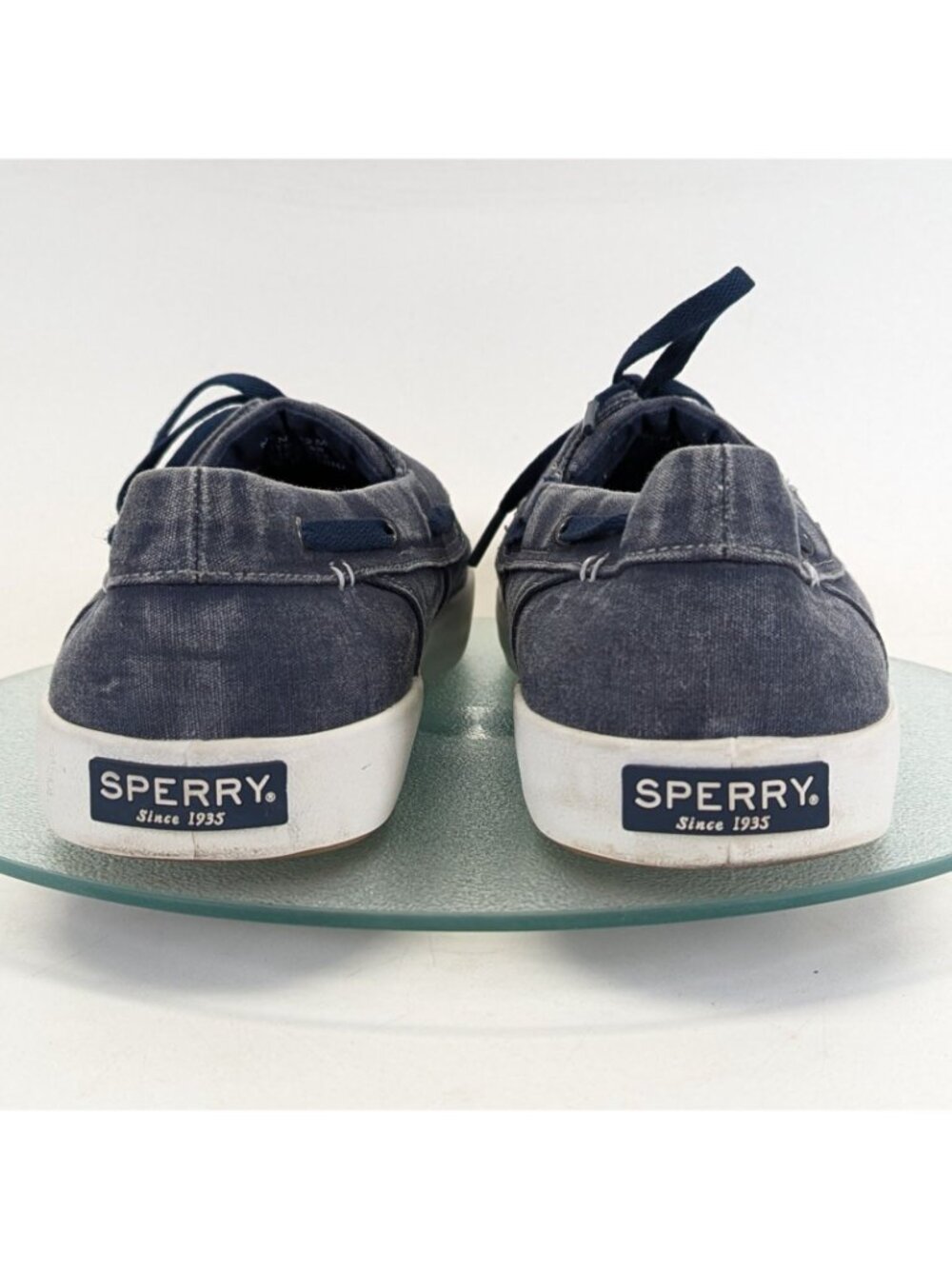 Men's Sperry Top-Sider Bahama 2-Eye Navy Blue Canvas Shoes Style C16-61432.SZ 12 - Picture 10 of 11